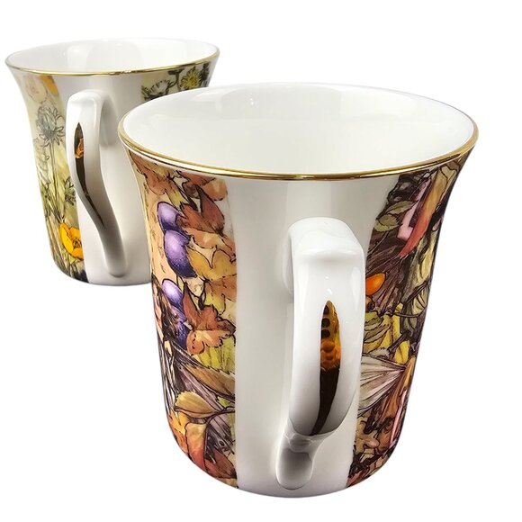 2 PAST TIMES QUEENS FLOWER FAIRIES CICELY MARY BARKER 2008 CUPS MUGS - Picture 4 of 12